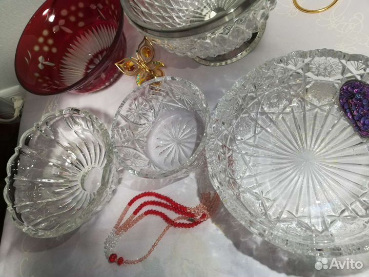 Вазы-салатники большие хрусталь