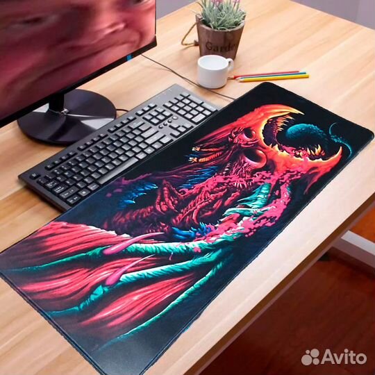 Большой игровой коврик для мыши Hyper Beast CS GO