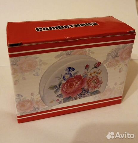 Салфетница пион и подставка для чайных пакетиков