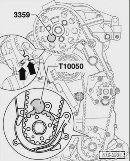 Vag T10050 фиксатор коленвала для замены грм
