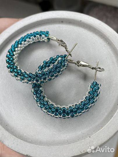 Серьги из японского бисера