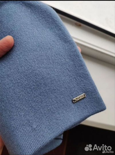 Новая Шапка Трикотаж Цвет Джинсовый