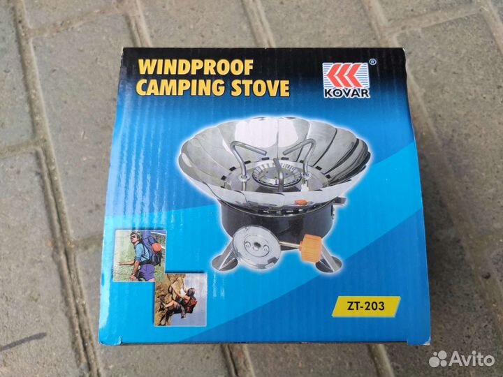 Газовая плита туристическая с ветрозащитой ZT-203