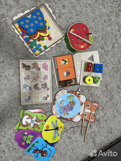 Развивающие деревянные игрушки для малышей