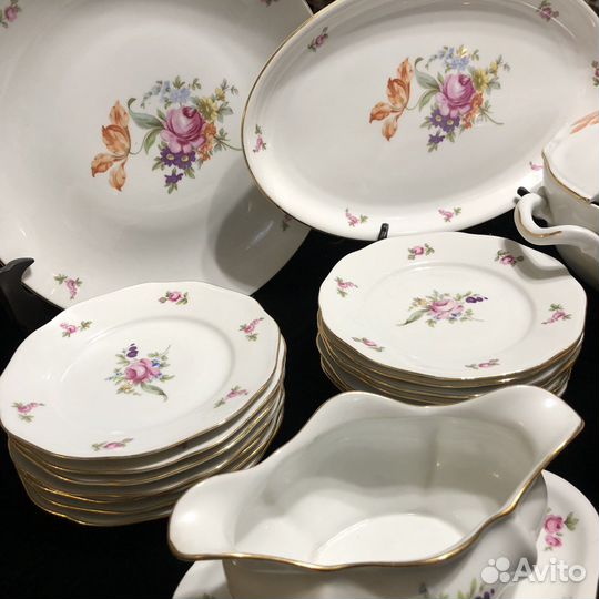 Сервиз столовый. Мейсеновский букет. Богемия