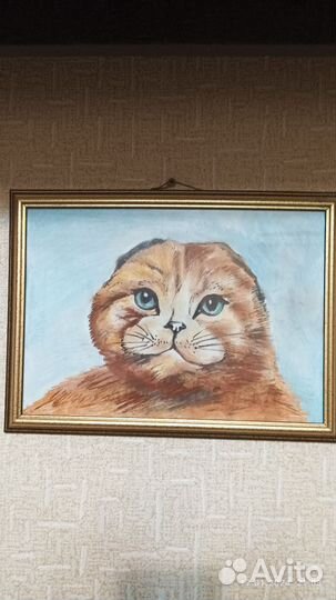 Картина котик пастель