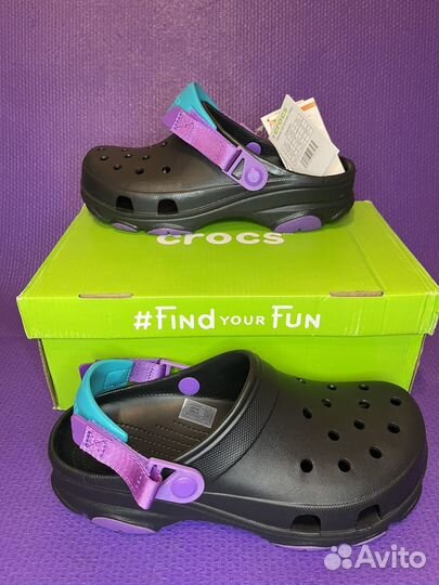 Crocs Сабо ALL terrain clog черные С фиолетовым
