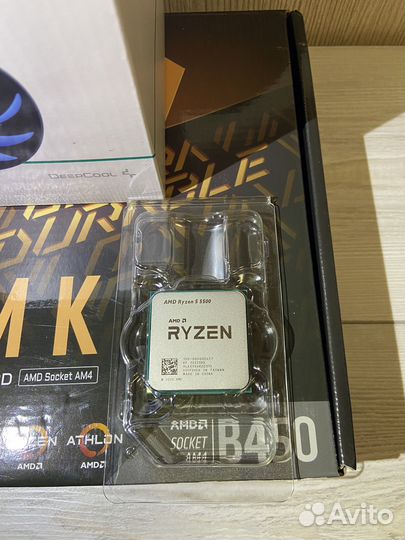 Игровой комплект b450m k + r5 5500 + gammax 300