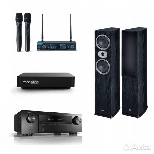 Домашний кинотеатр 5.0 с караоке + микрофоны