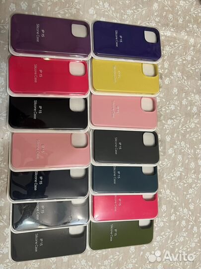 Чехлы silicon case iPhone 15 разные цвета
