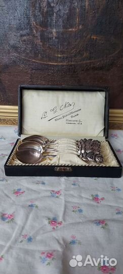 Антикварные чайные ложки Хильдесхаймская Роза