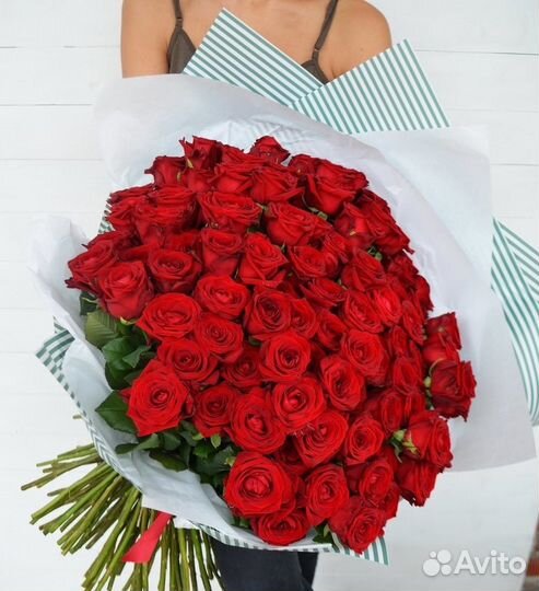 Красная роза с крупным бутоном