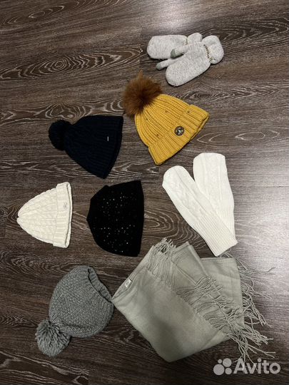 Шапка варежки шарф берет