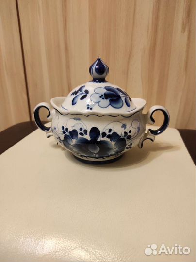 Гжель Сахарница коллекционное