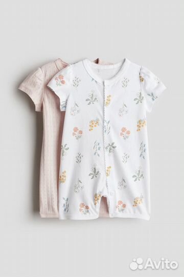 Песочники hm 68 86 92 2 штуки цветочки