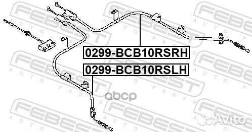 Трос ручного тормоза правый nissan sunny/almera