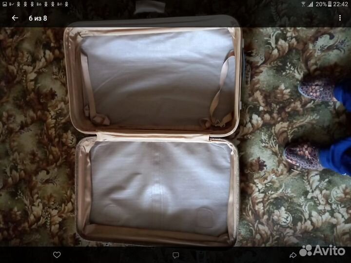 Чемодан текстиль-кожа