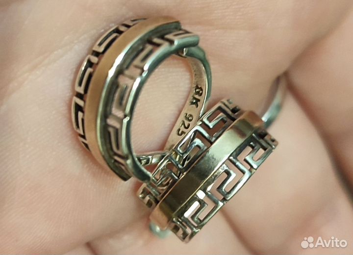 Серебряный набор серьги и кольцо