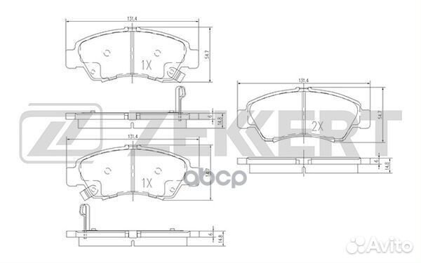Колодки торм. диск. передн. Honda Capa 98- Civ