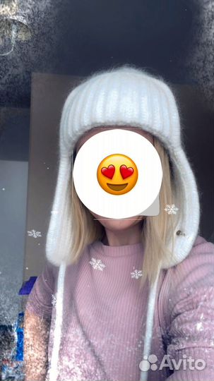 Шапка ушанка женская вязаная