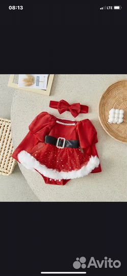 Новогодное платья / боди для девочки 80