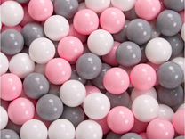 Комплект 300 шариков: белый, нежно розовый и серый