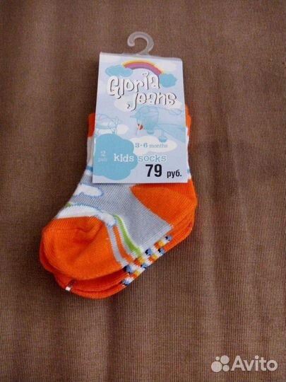 Носки детские новые 2 пары на 3-6 месяцев