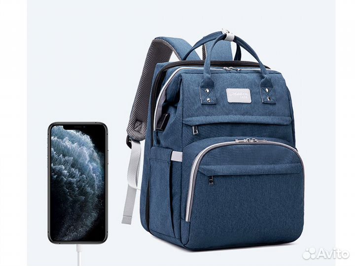 Сумка для мамы (рюкзак) с выдвижной кроваткой для