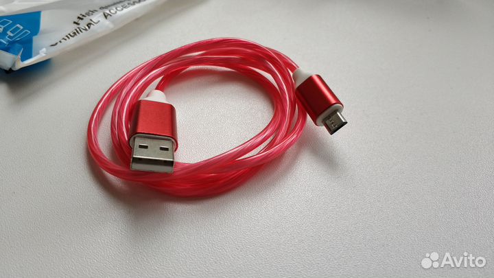 Новый Светящийся кабель для зарядки Micro USB