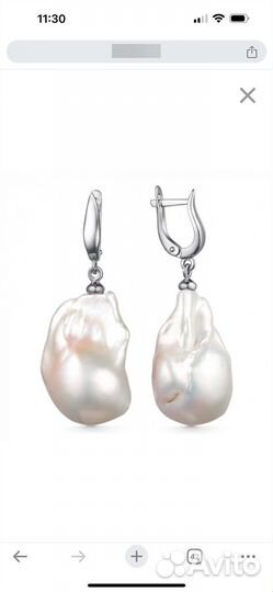 Золотые серьги с культивированным жемчугом