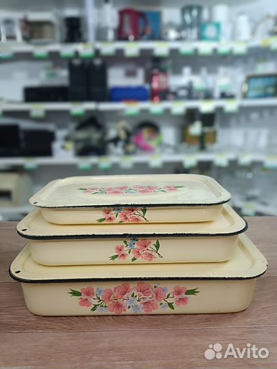 Лоток-судок эмалированный, набор