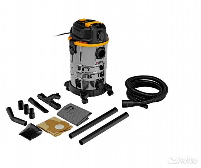 Пылесос строительный denzel RVC30, 1400 Вт, бак 30