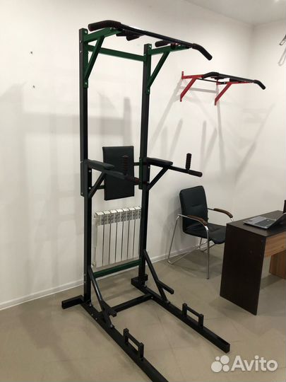 Турник брусья пресс 3в1 210 черно-зеленый + упор