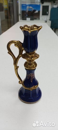 Подсвечники, фарфоровый и хрустальный