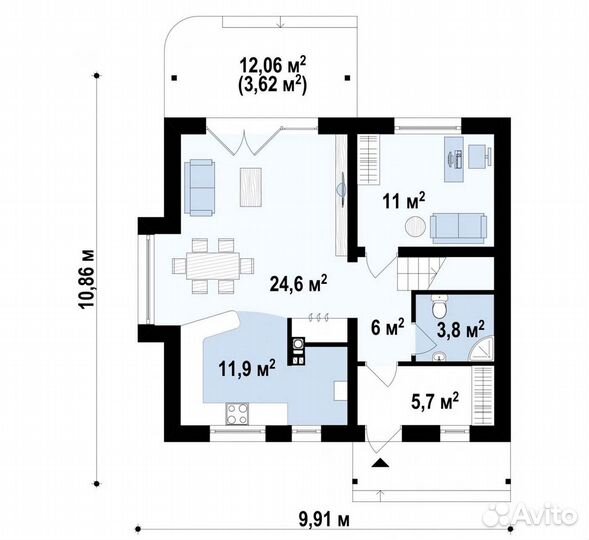 Каркасный дом 120 м2