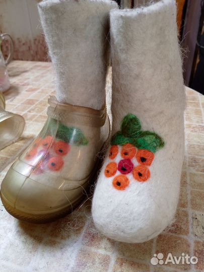 Валенки для девочки с галошами р. 15