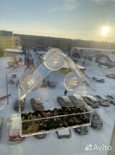 Кормушка для птиц на окно новая