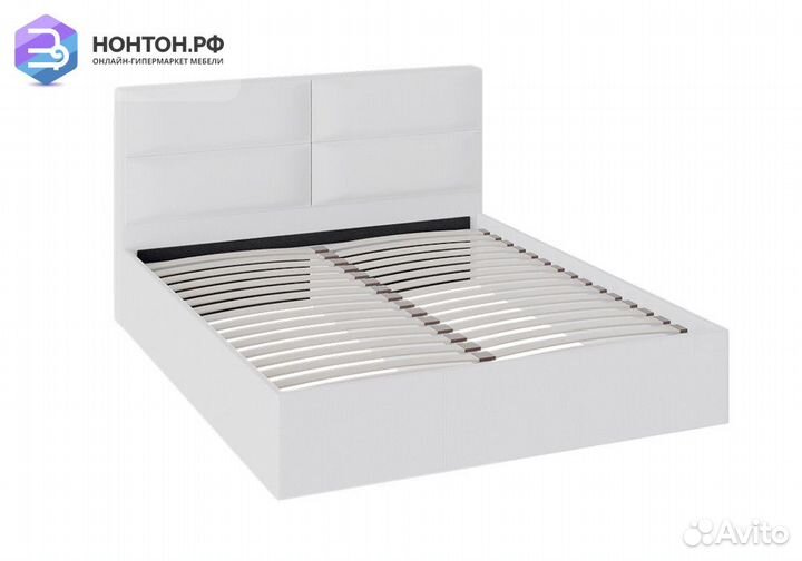 Кровать Глосс с мягкой обивкой 1.6 м белый