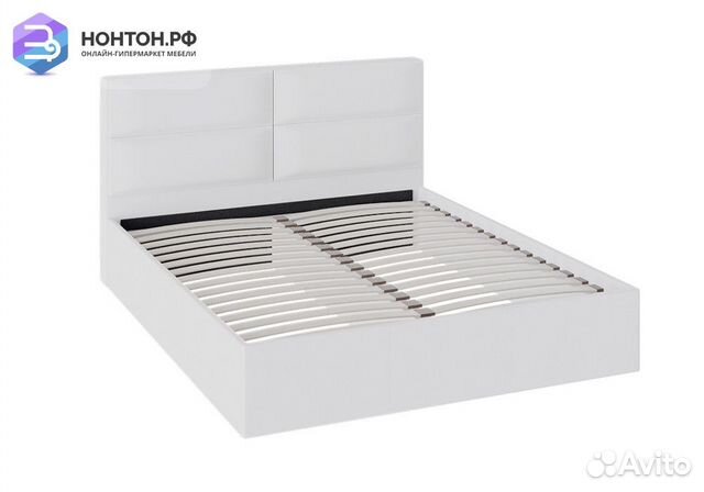 Кровать Глосс с мягкой обивкой 1.6 м белый