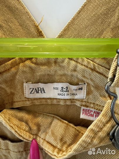 Джинсовый комбинезон zara 98