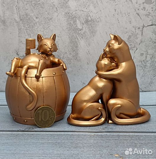 Статуэтка кошка под бронзу