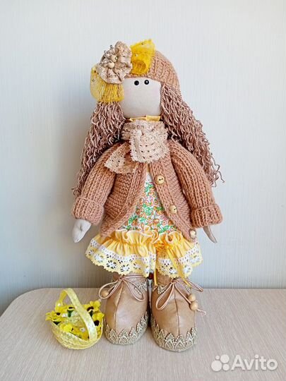 Текстильная кукла ручной работы Большеножка