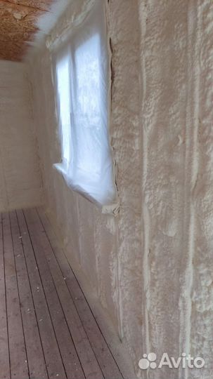 Утепление стен, домов, напыление ППУ снизу дома