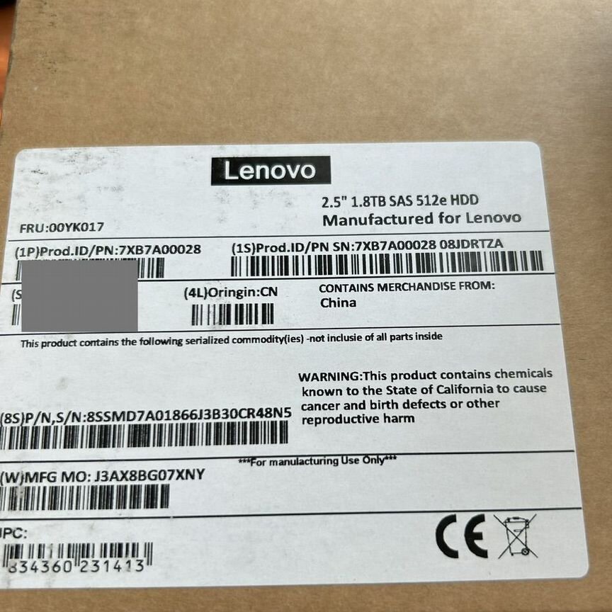 [00YK017] Жесткий Диск Lenovo 1.8tb 2.5 7xb7a00028 00yk017