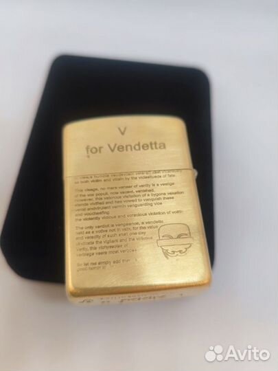 Zippo armor зажигалка бензиновая V for Vendetta