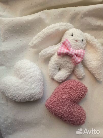 Мягкая игрушка заяц ручной работы сердце