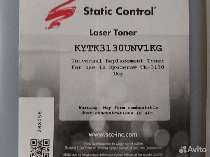 Тонер static control для принтера kyosera tk-3130