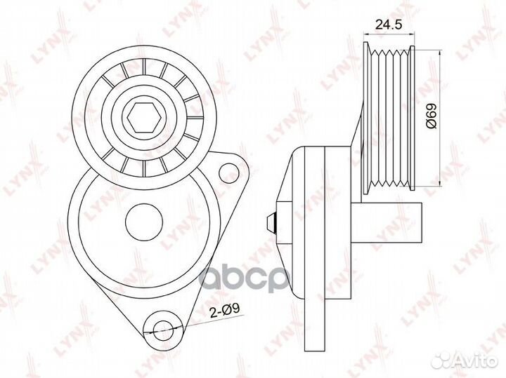 Ролик поликлинового ремня натяжной PT-3011 lynx