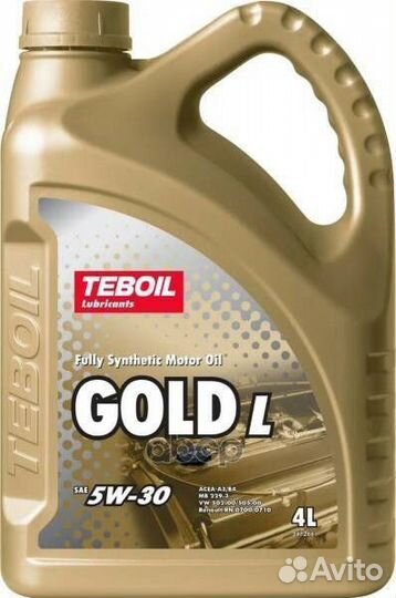 Масло моторное 5W30 teboil 4л синтетика Gold L