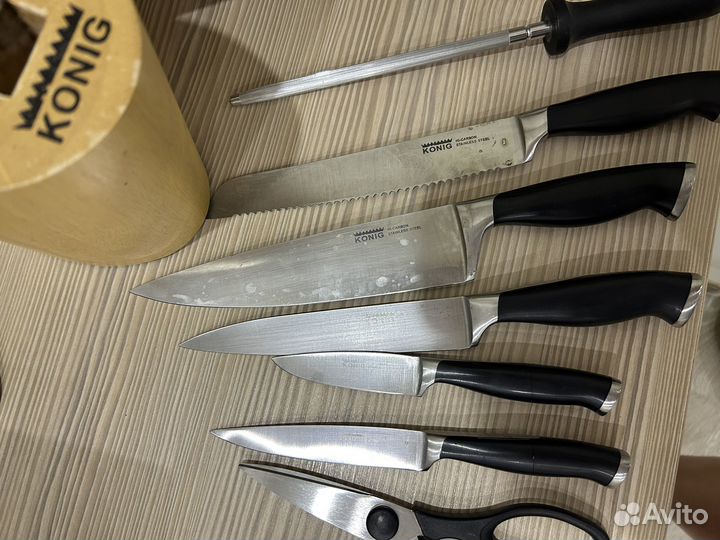 Набор кухонных ножей Koning с подставкой бу